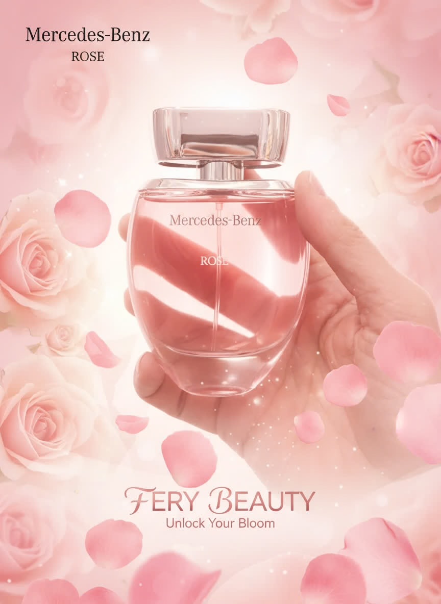 ادوپرفیوم زنانه نایس پاپت Nice مدل مرسدس بنز رز Mercedes Benz Rose حجم 100 میلی لیتر طرح مارک